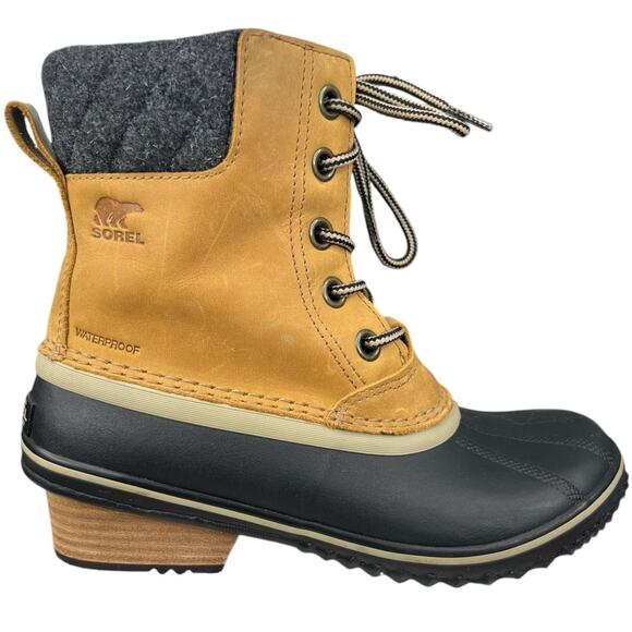 Sorel Women’s Slimpack !! Brown Leather Duck Snow Boot Size US 8 - Picture 1 of 9
